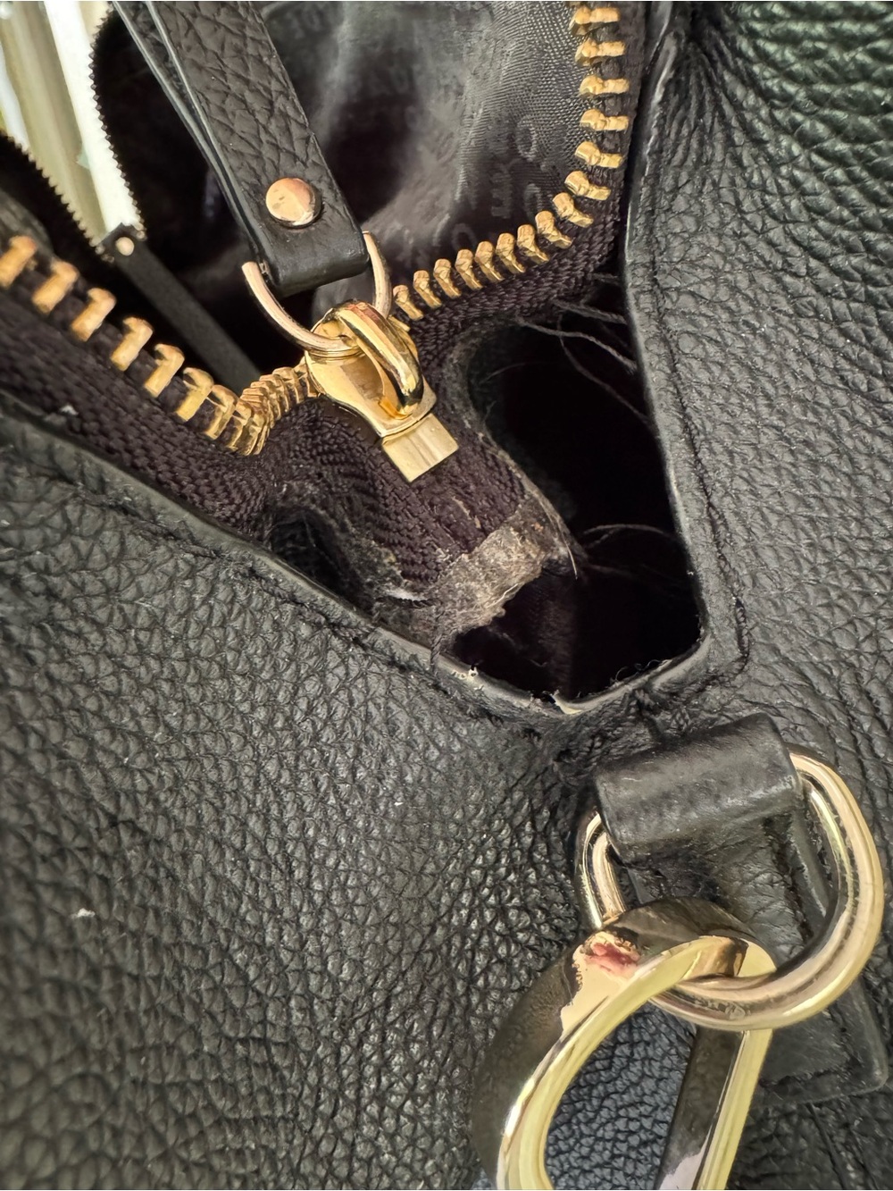 kate spade Black Pebbled Leather Tote with Gold Logo - Picture 5 of 9